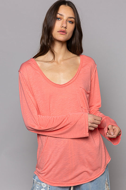Laying It On Cool Relaxed Long Sleeve Boat Neck Top (5 Options)