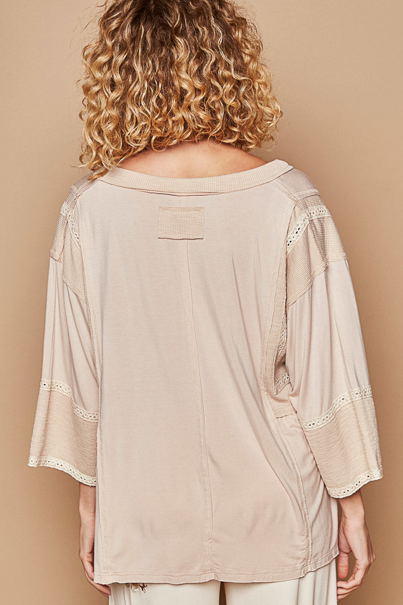 V-Neck Half Sleeve Relaxed Jersey Top (3 Options)