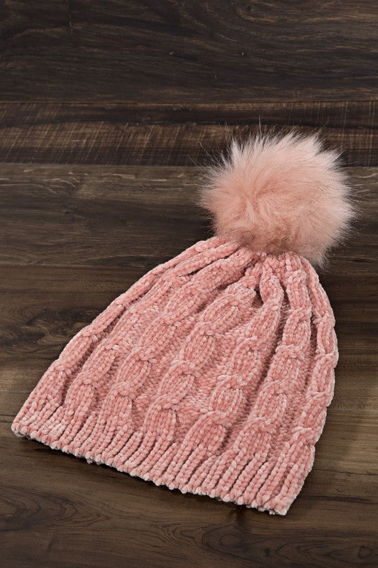 Winter in Style Chenille Cable Knit Beanie (2 Options)