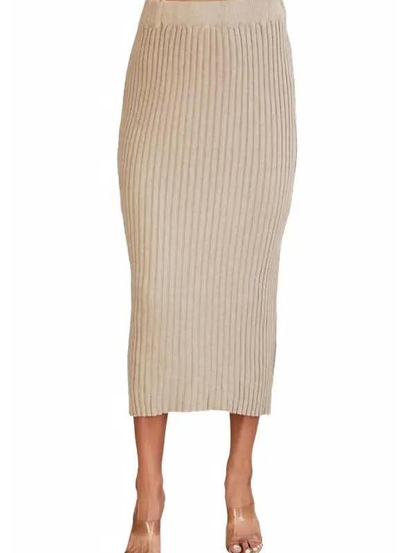 Sexy Casual Ribbed Knit Midi Skirt (2 Options)