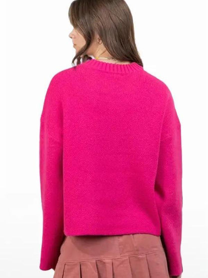 Oversized Solid Casual Sweater Top