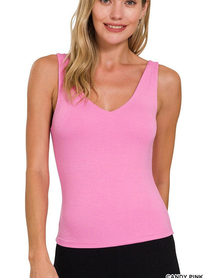 Feeling Sexy Double Layered V-Neck Tank Top (4 Options)