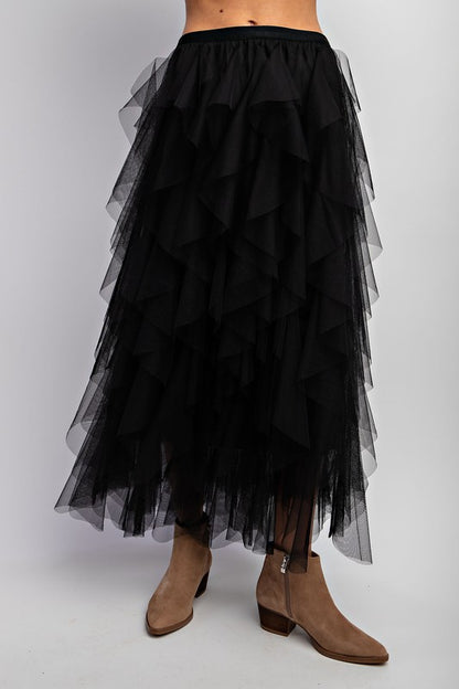 Feel The Excitement Cascading Layered Skirt