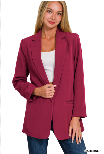 Dressing Up Sexy Long Sleeve Open Front Classic Blazer (3 Options)