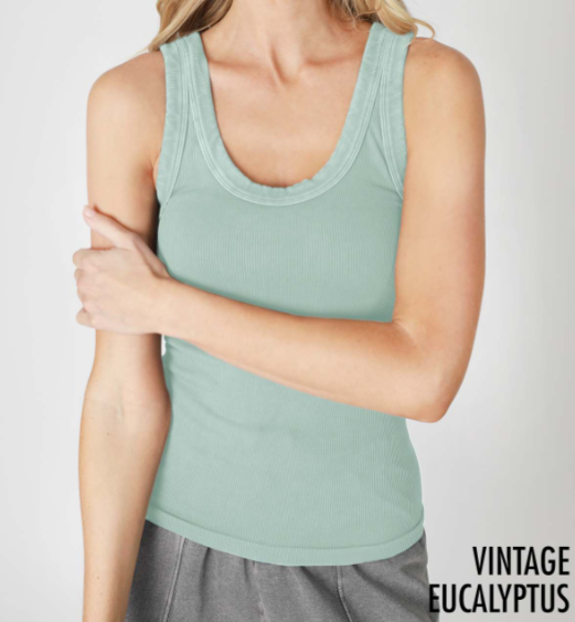 Styling Vintage Seamless Reversible Ribbed Tank (8 Options)