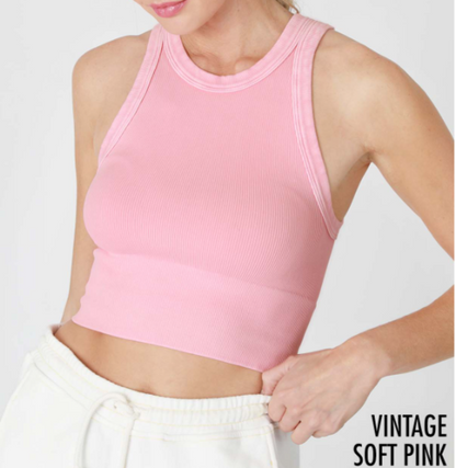 Slaying Sexy Vintage Ribbed Crop Top (4 Options)