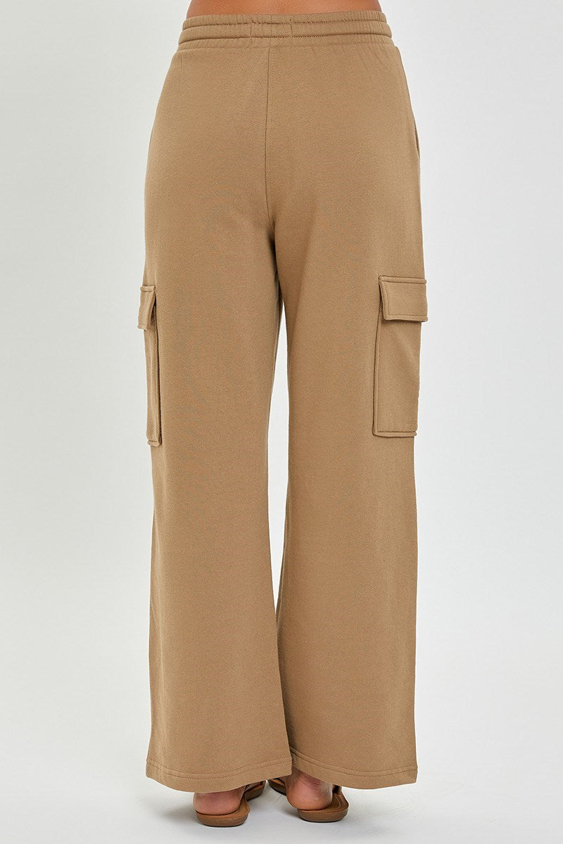 Flared High Rise Side Pocket Relaxed Jogger Pants (2 Options)