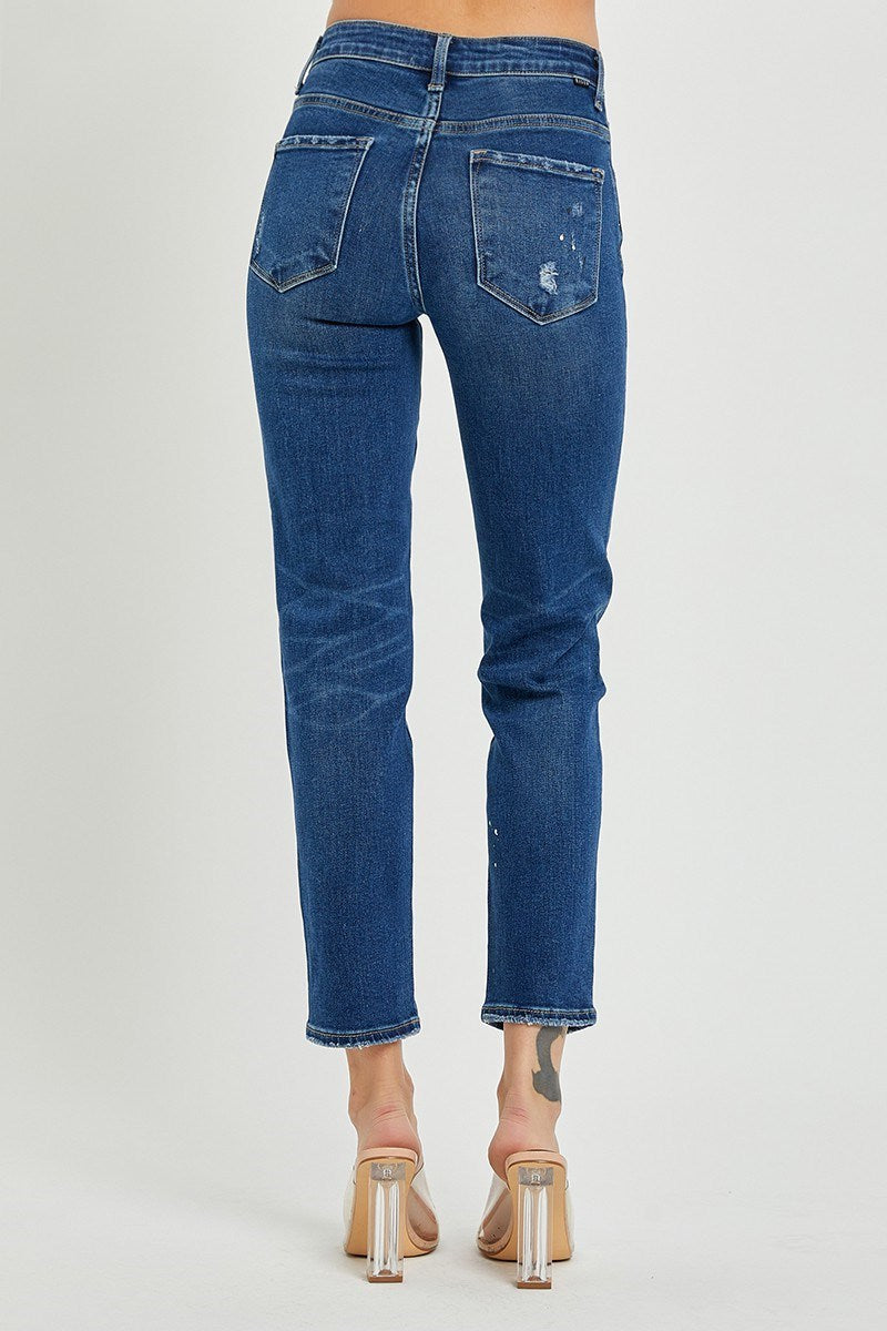 Mid-Rise Tapered Risen Jeans