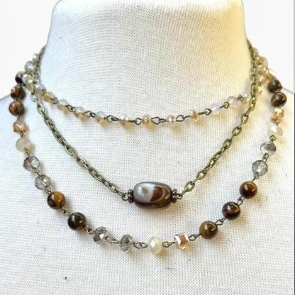Heidi's Magnetic Closure 3 Layer Beaded Necklace