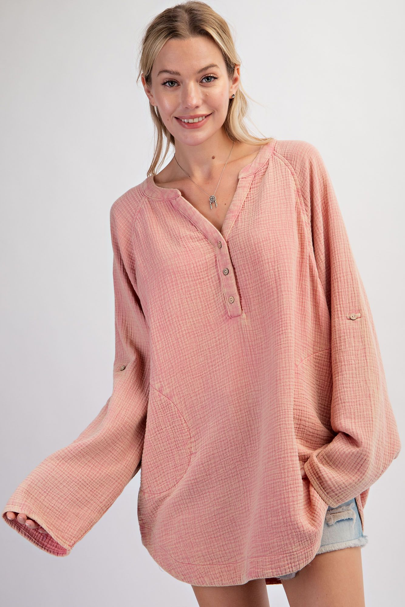 Mineral Washed Cotton Gauze Tunic