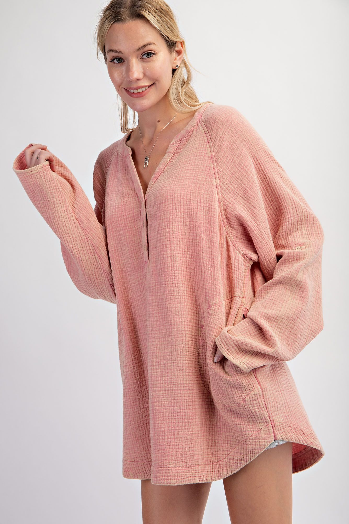 Mineral Washed Cotton Gauze Tunic